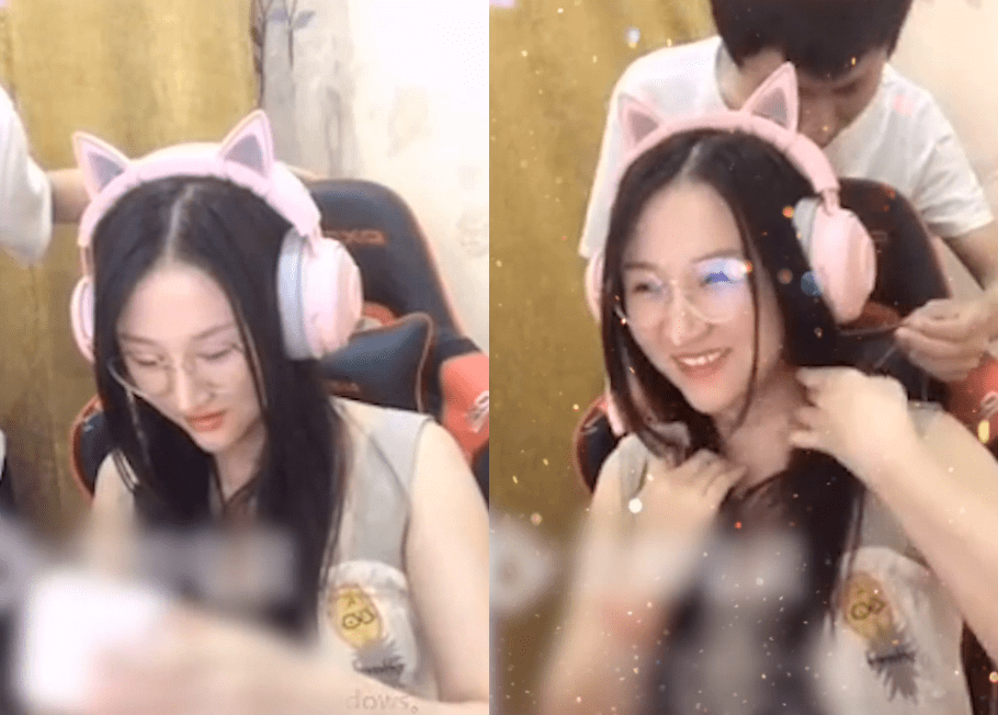 梦泪直播撒狗粮,为兮兮佩戴项链,梦嫂直播间大方赐吻!