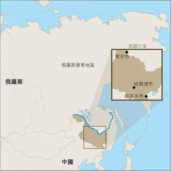 中俄黑龙江边界划分图片