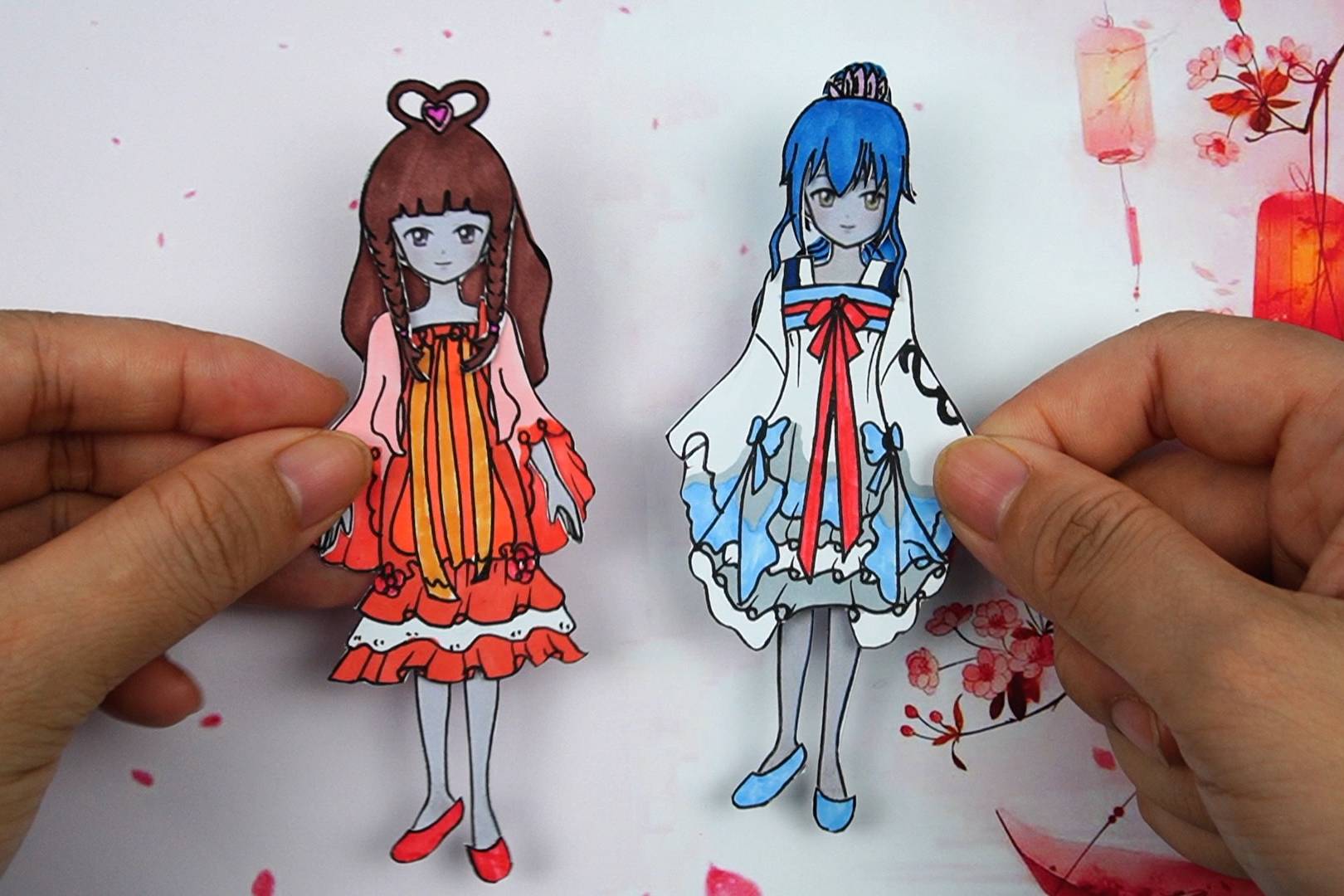 精灵梦叶罗丽手工,王默和陈思思短款汉服换装秀