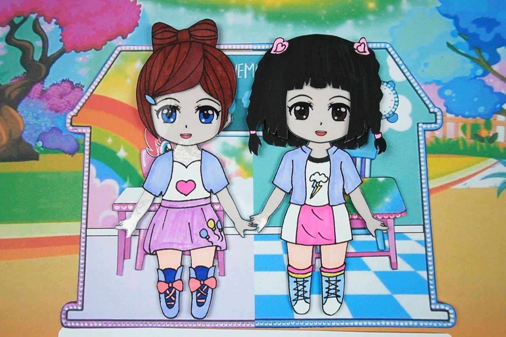 精灵梦叶罗丽纸娃娃,王默和陈思思的小马宝莉装_陈思思_王默_娃娃