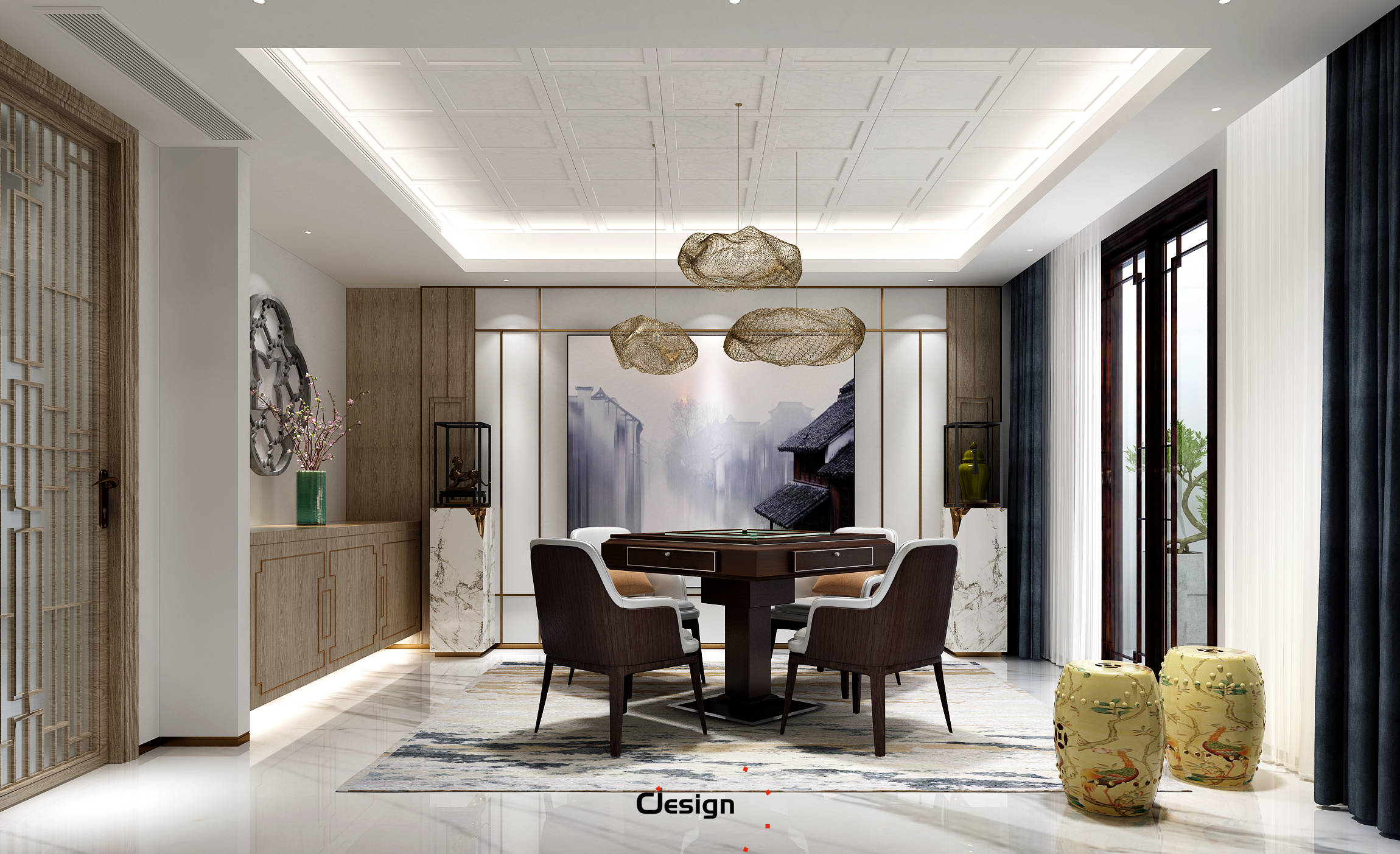 地下一层丨棋牌室地下麻将室的装修,采用拥有完美舒适度的家具,以