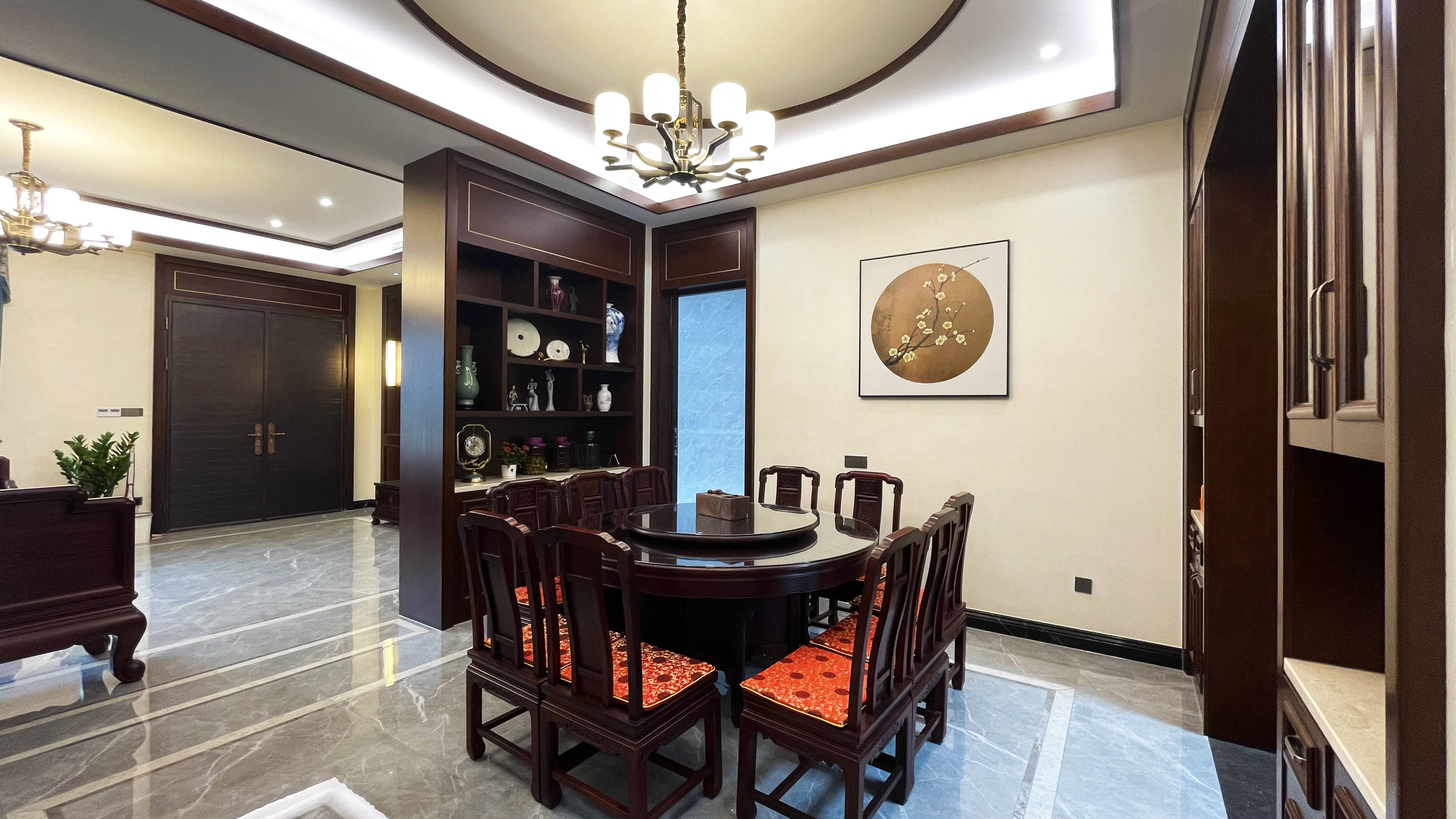 实景案例:中央美墅-450㎡中式排屋装修,此间诗意,雅致清幽