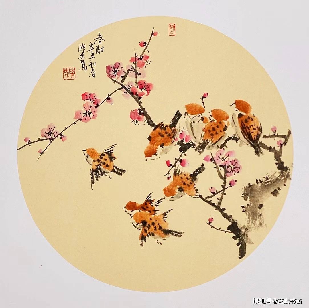 苏州画家陈杰先生花鸟扇面作品欣赏