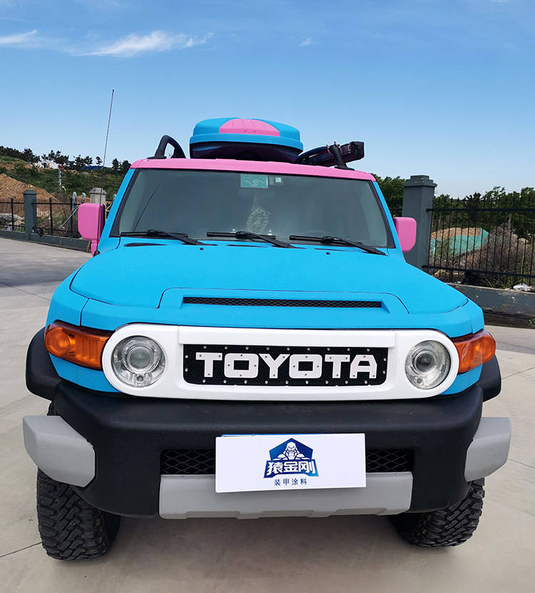 丰田酷路泽改装,定制拼色银光车身防爆装甲涂层