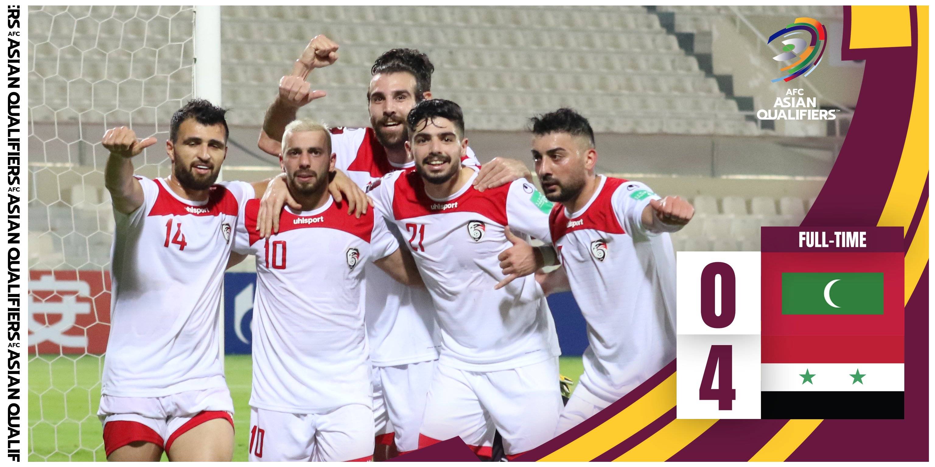 世预赛-叙利亚三获点球4-0马代 6战全胜提前锁定小组前二_叙利亚队