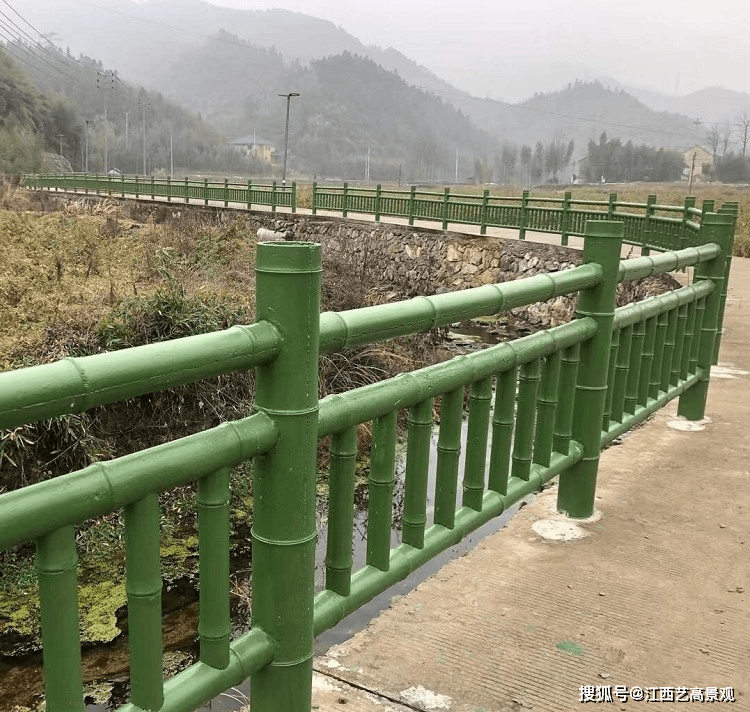 新农村仿竹护栏图片大全,公园里的仿竹围栏,景区水泥仿竹栏杆_竹子