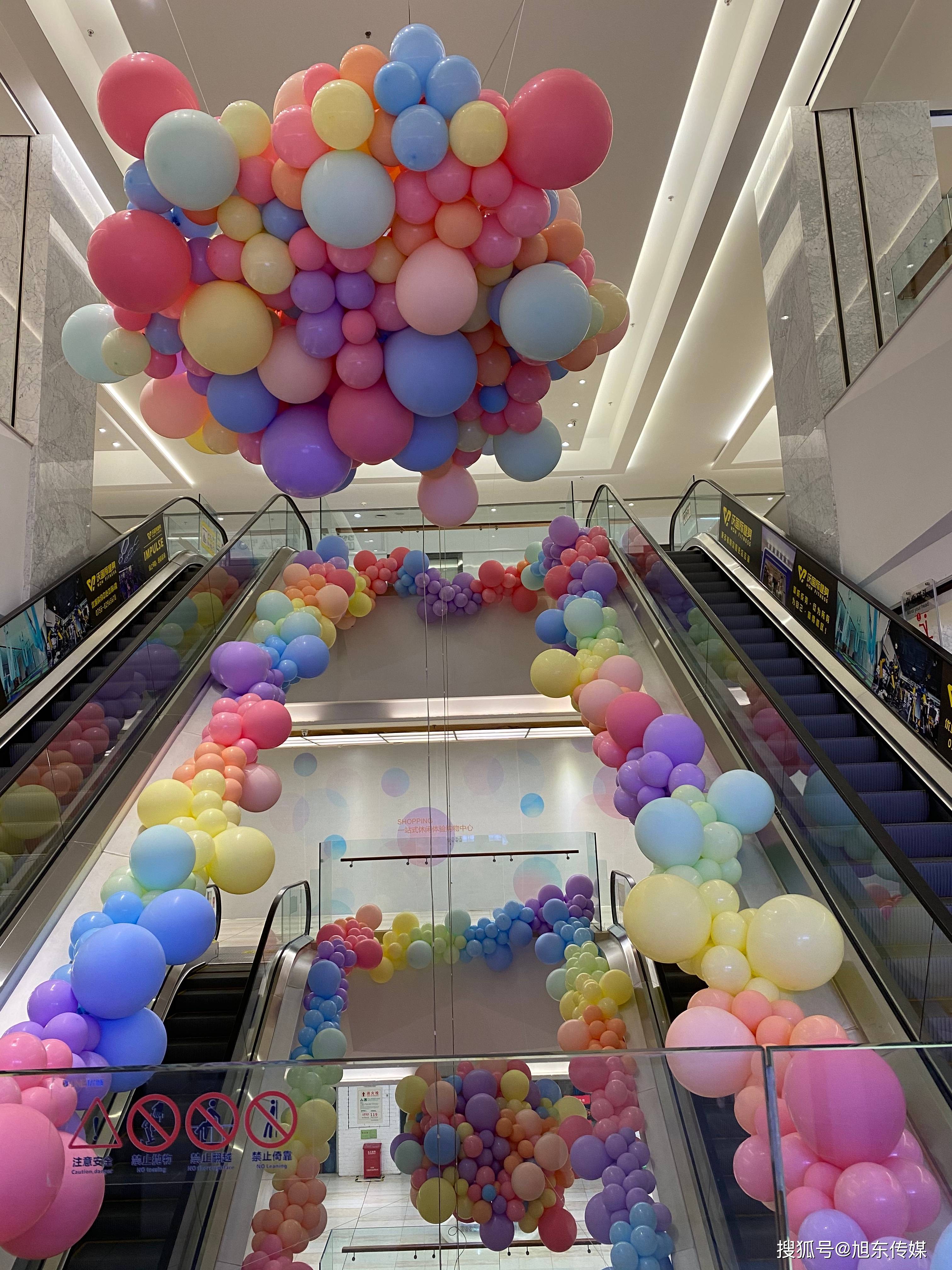 优城4周年美陈气球氛围气球布置深圳气球公司布置商场