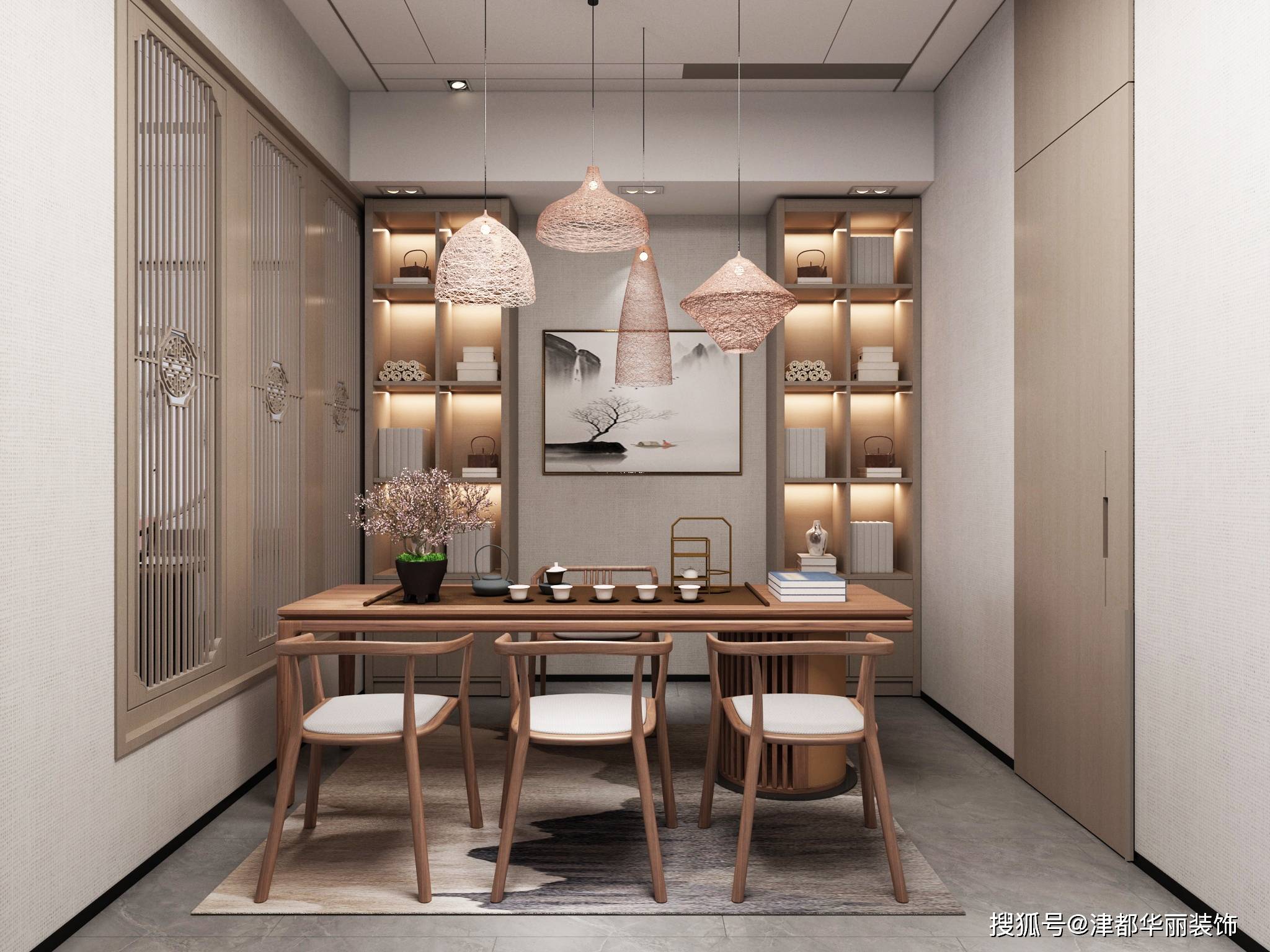 茶店的整体设计是简单明了的,但装饰必须突出,能突出茶店的茶文化