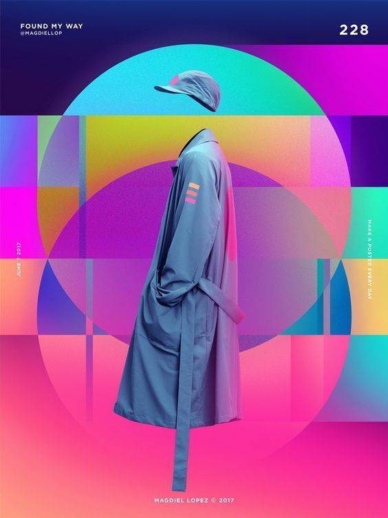 一组渐变元素海报设计