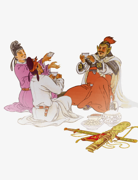 古代喝酒卡通图片