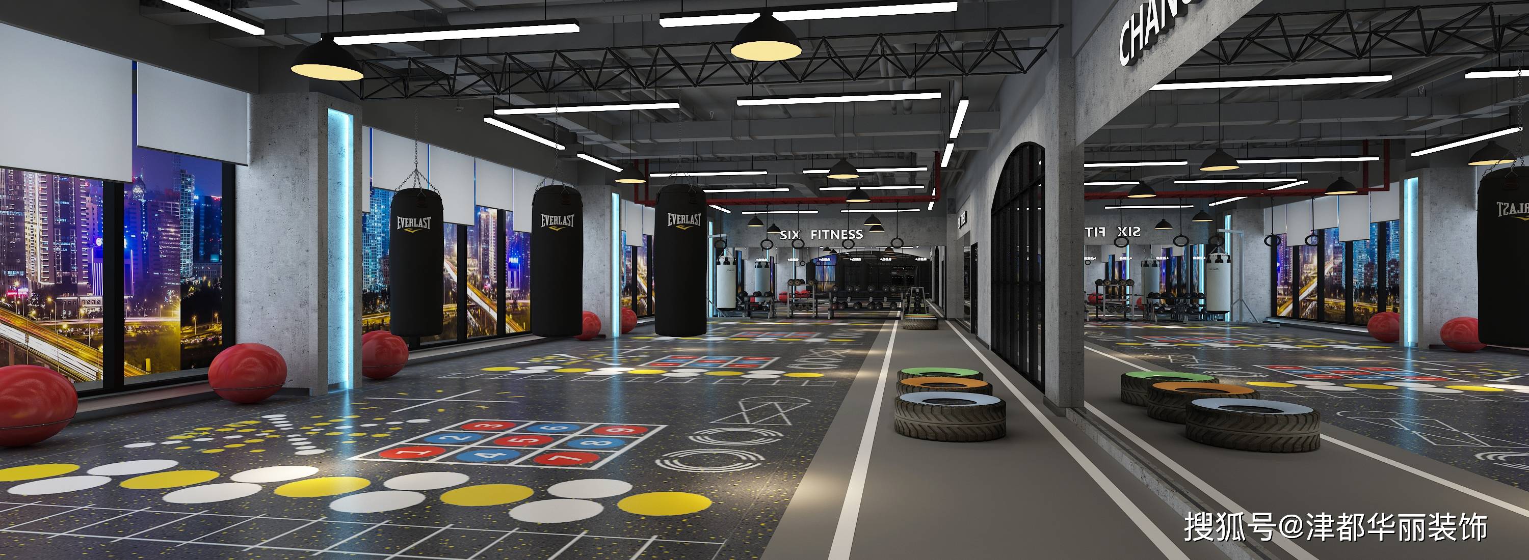 银川装修公司津都华丽银川6健身会所设计装修方案