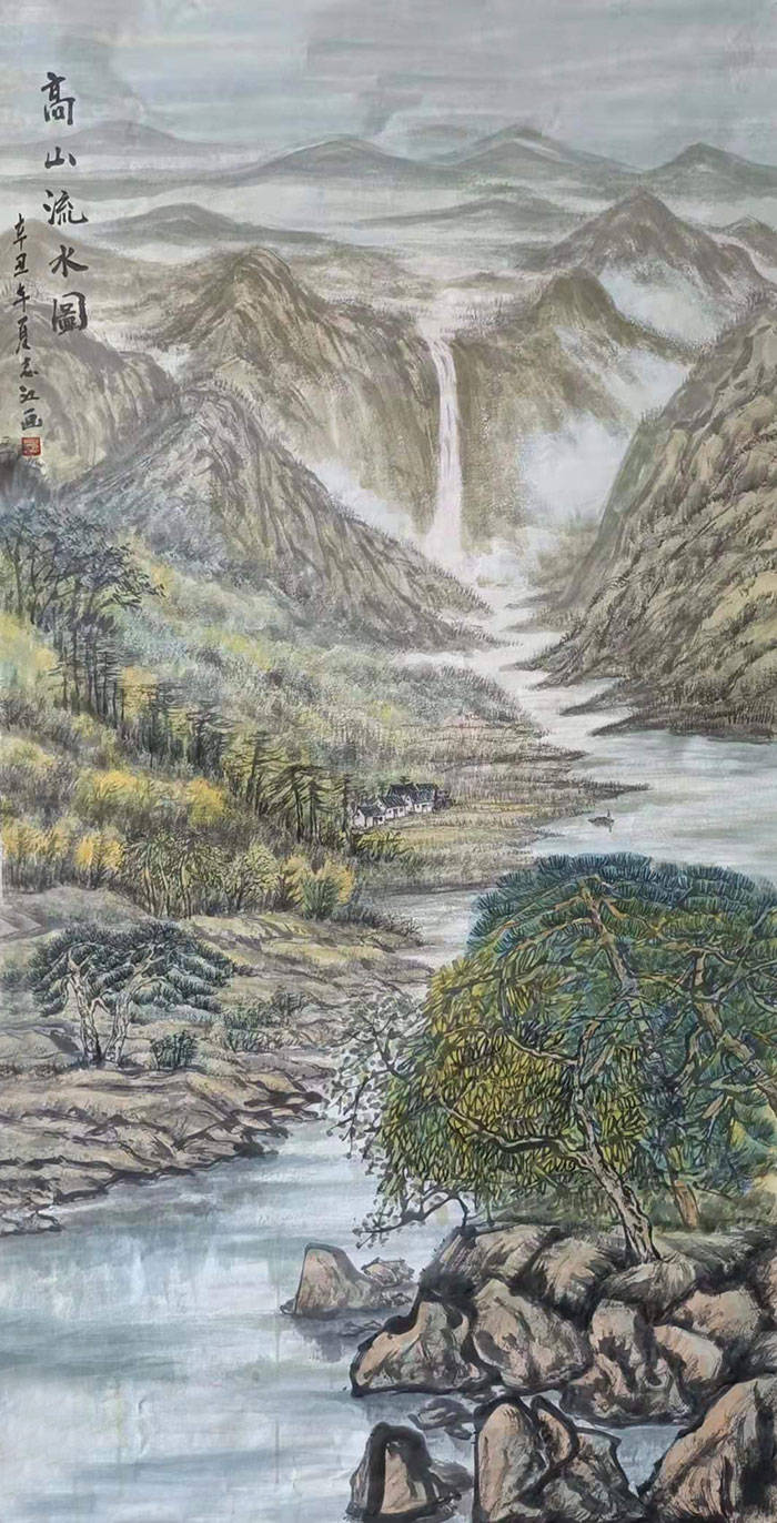 画家周志江笔下画作天然气韵为之一绝