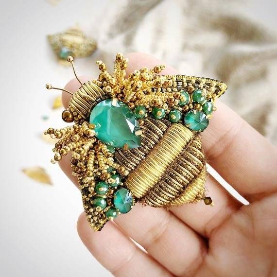 梵芮锦刺绣法式刺绣手工刺绣胸针分享