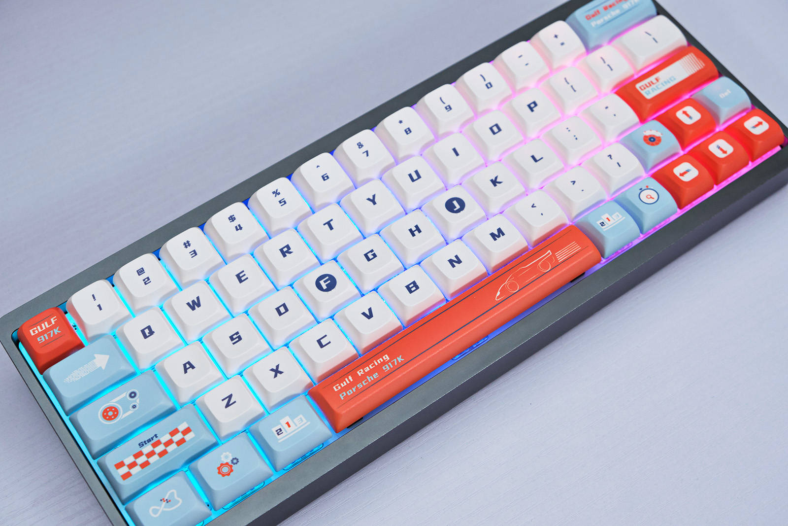 对风驰电掣的神往指尖文创gulfracing主题键帽开箱