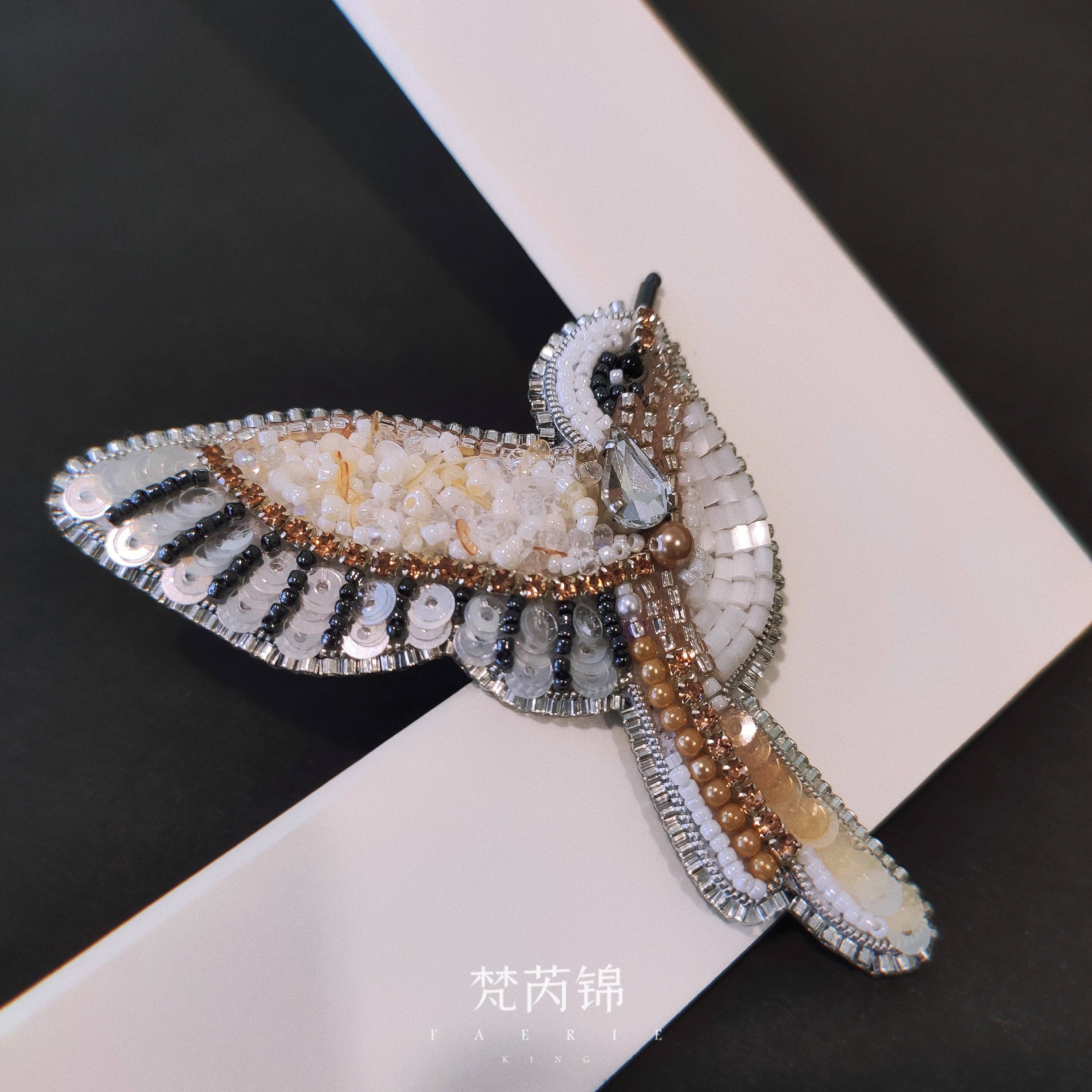 蝴蝶|法式刺绣梵芮锦刺绣手工刺绣胸针分享