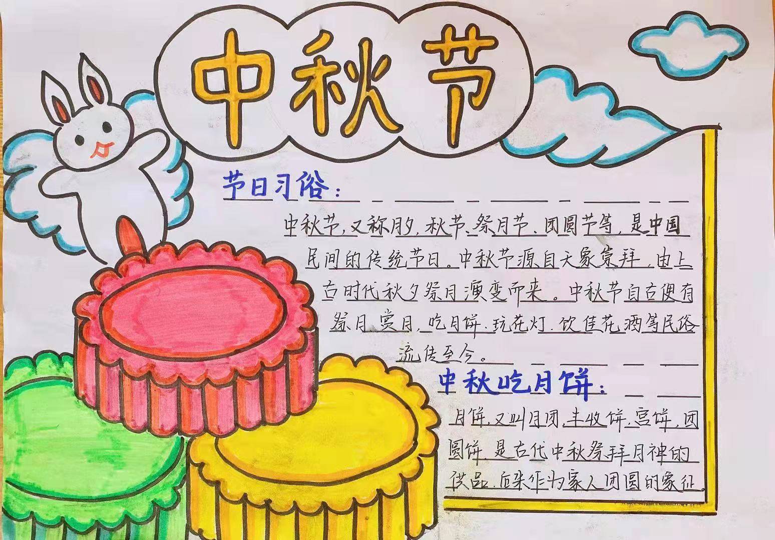 和家長一起把在網上收集的資料結合著繪畫融入到一張張生動的手抄報中