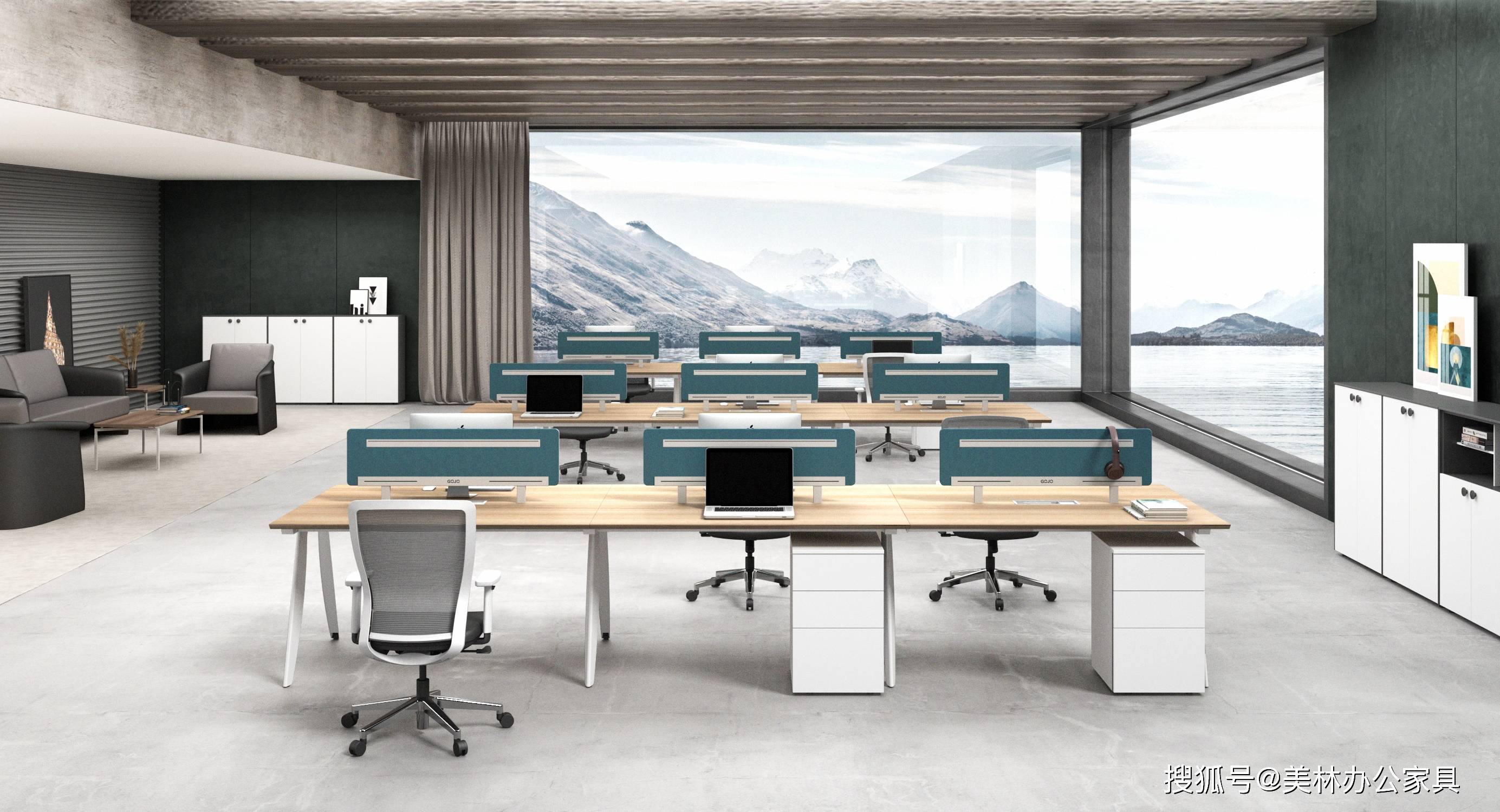 卢诺系列高档经理台,现代时尚办公室家具配套产品 一站式工程定制厂家