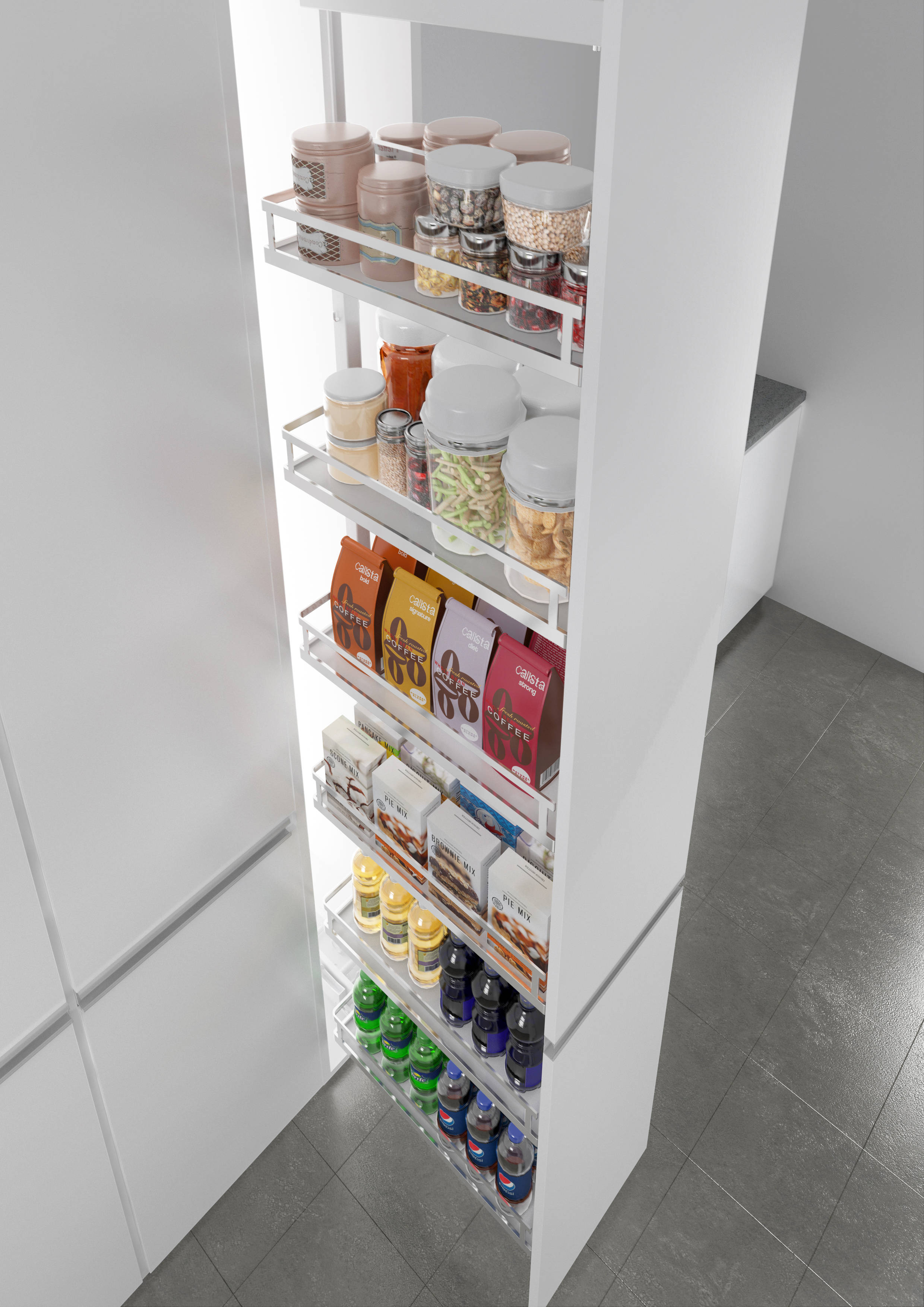 橱柜收纳丨窄空间必备收纳拉篮