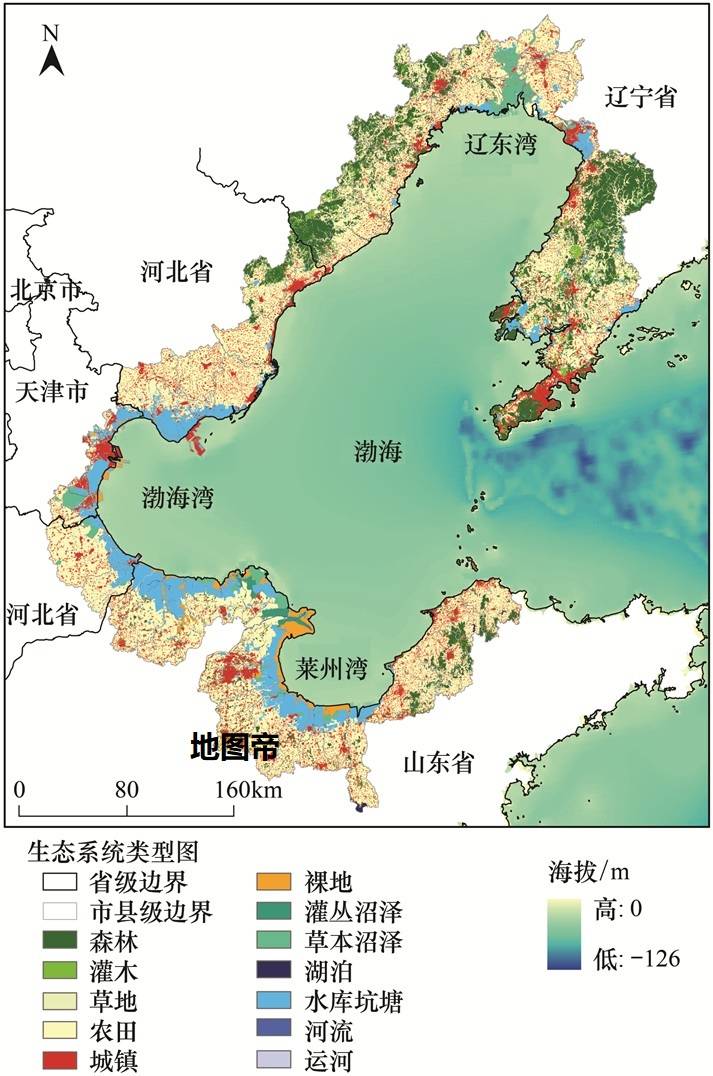 渤海湾地图全图高清版图片