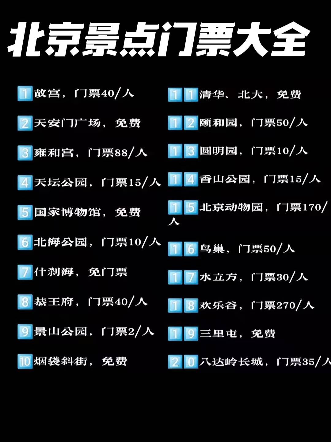 北京行李寄存的地方北京旅游景点门票攻略