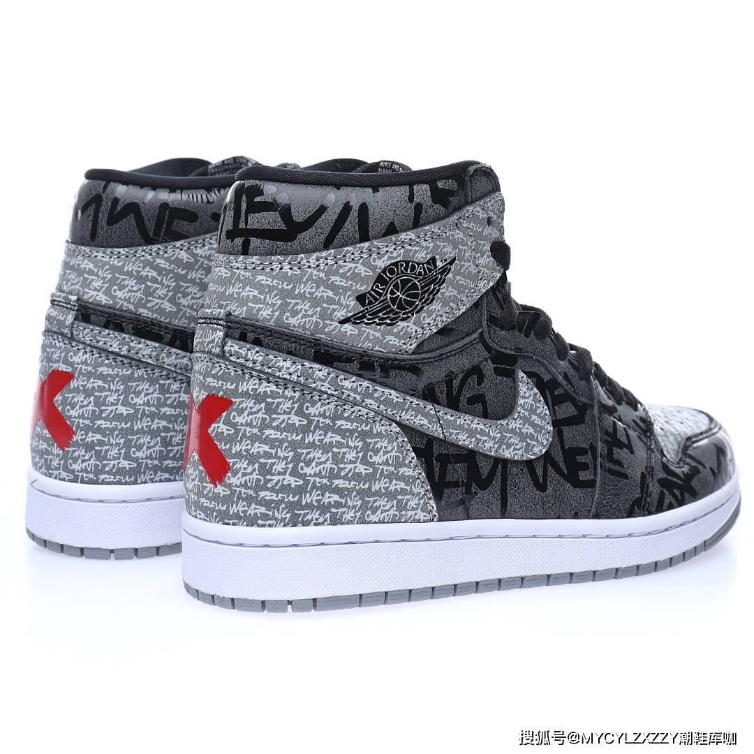 图标 Nike Air Jordan 1 Retro High OG AJ1代乔丹高帮新黑灰禁穿叛乱者 555088-036