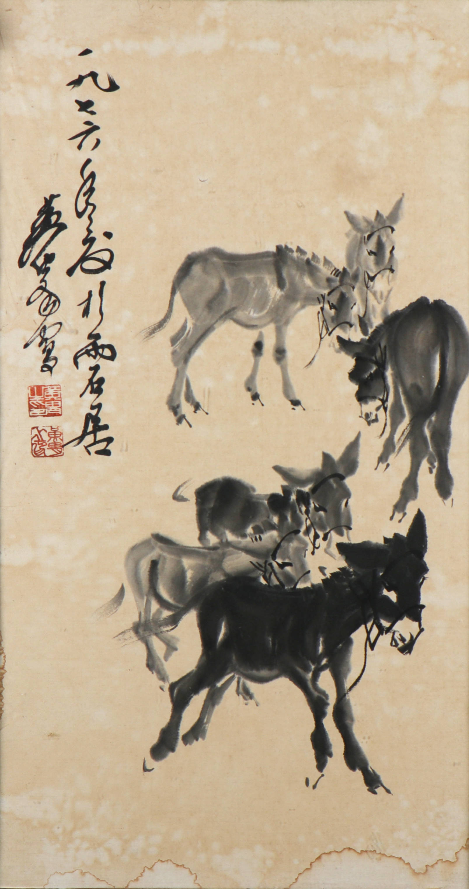 典藏*字画 四條屏*多福多壽圖】書法画 超美品 書画 古賞物 中国時代美術 四點同出 - 美術品