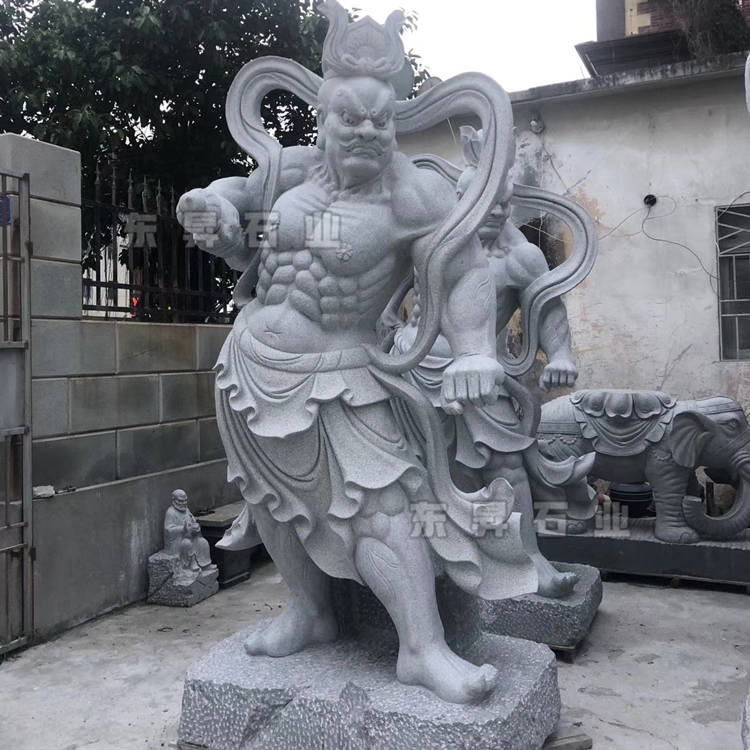 佛教护法神石雕哼哈二将图片