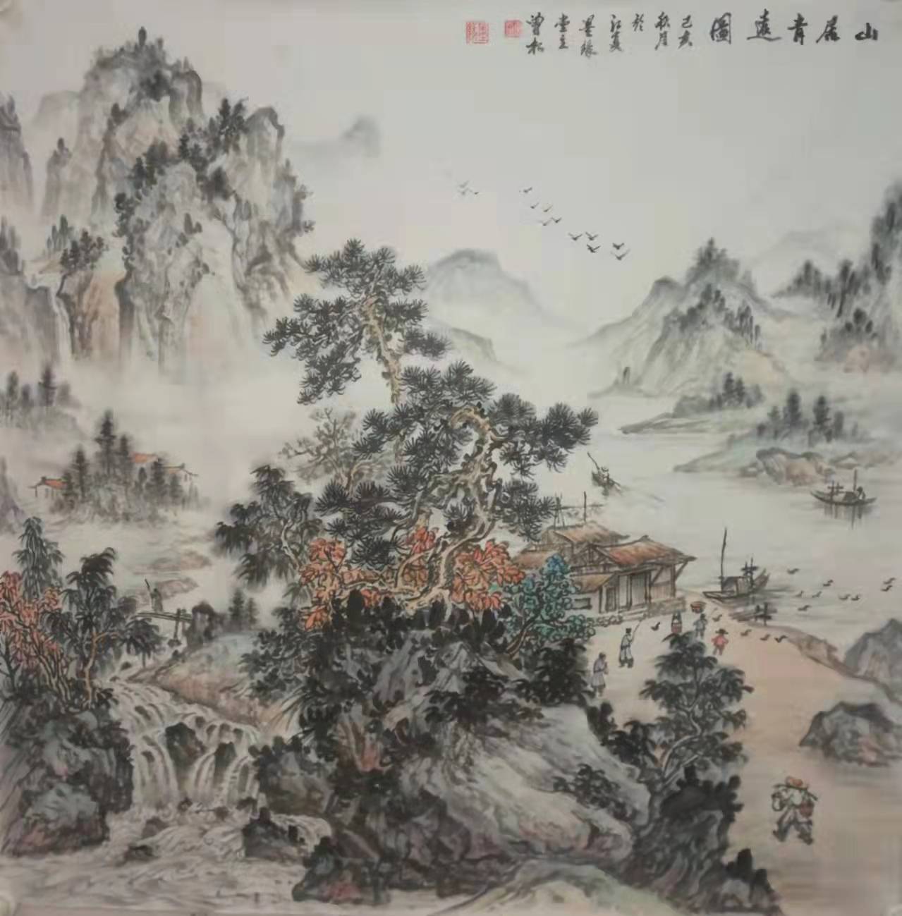 金奖|曾松山水画 - 融汇南北绘画风格 大气雄浑不失清新高雅