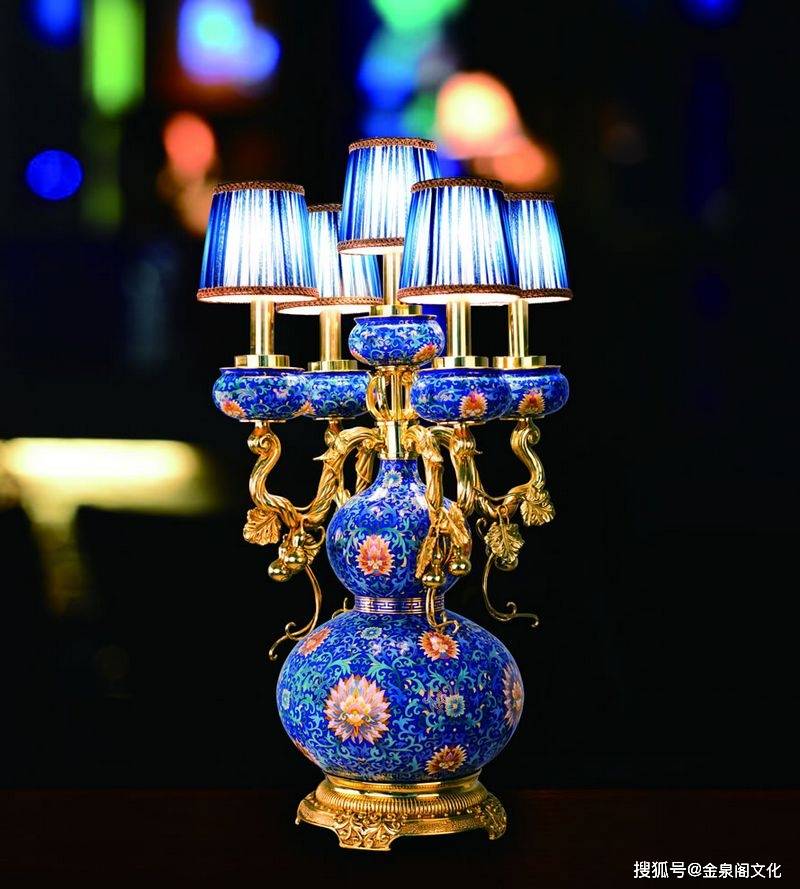 国宝非遗景泰蓝福禄宝灯台灯尽展皇家宫廷艺术之美