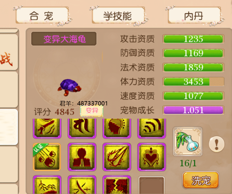 梦幻西游手游最个性玩具11技能变异大海龟