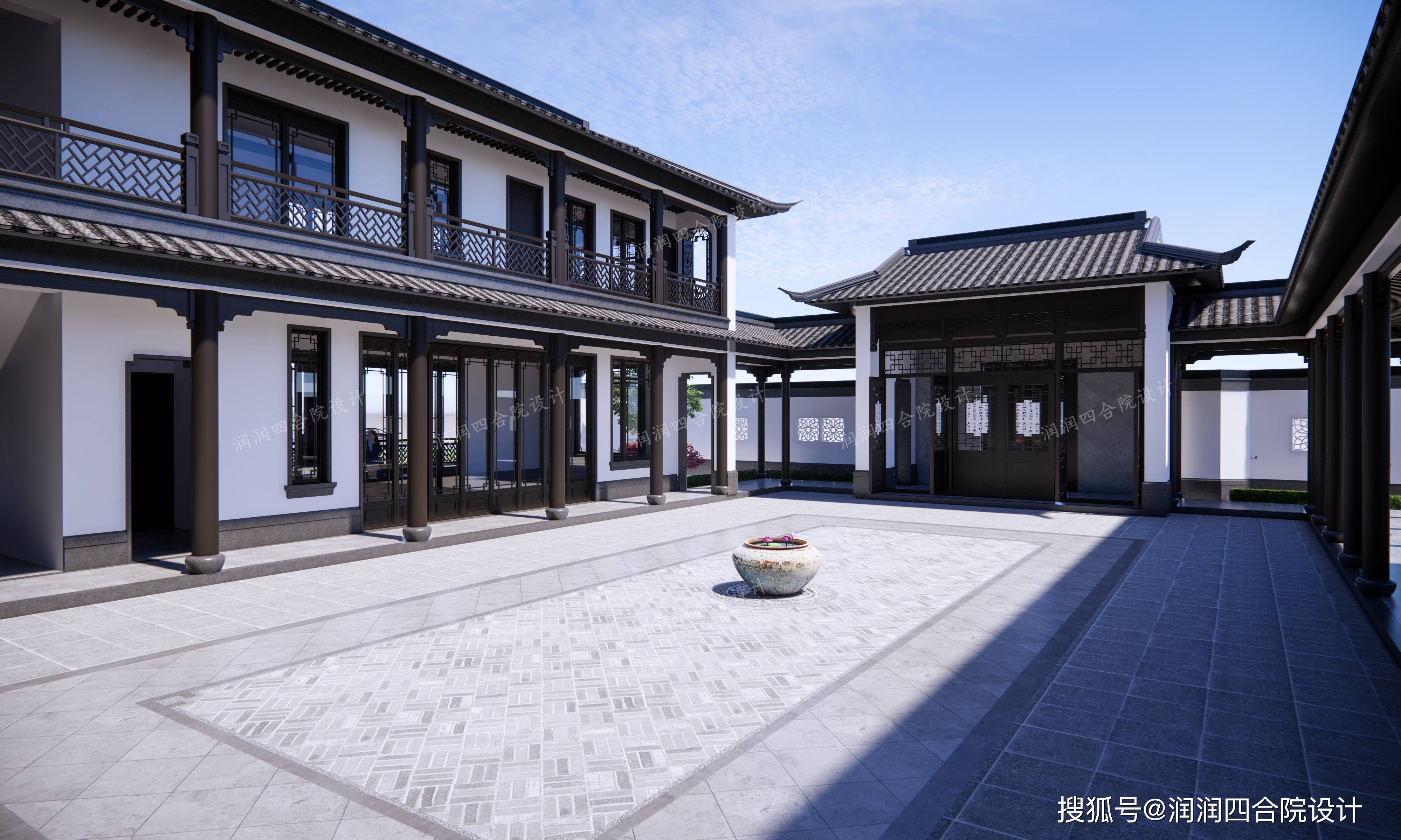 美丽乡村活动中心大型现代中式合院公司接待中心润润四合院设计刘鹰