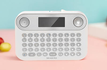 海鸟贴纸打印机p1-12b 蓝牙按键版,小巧便携一键打印_孩子_学习用品_