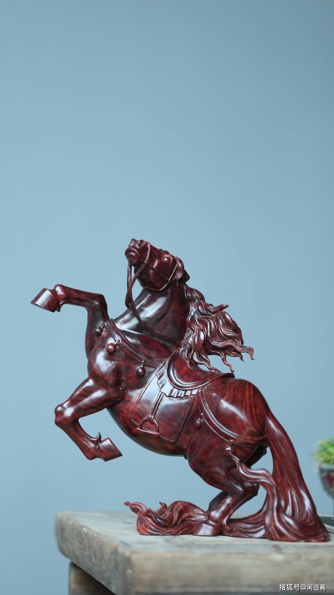 神姿俊逸,小叶紫檀,马到成功,木雕摆件_骏马_雕刻_名马