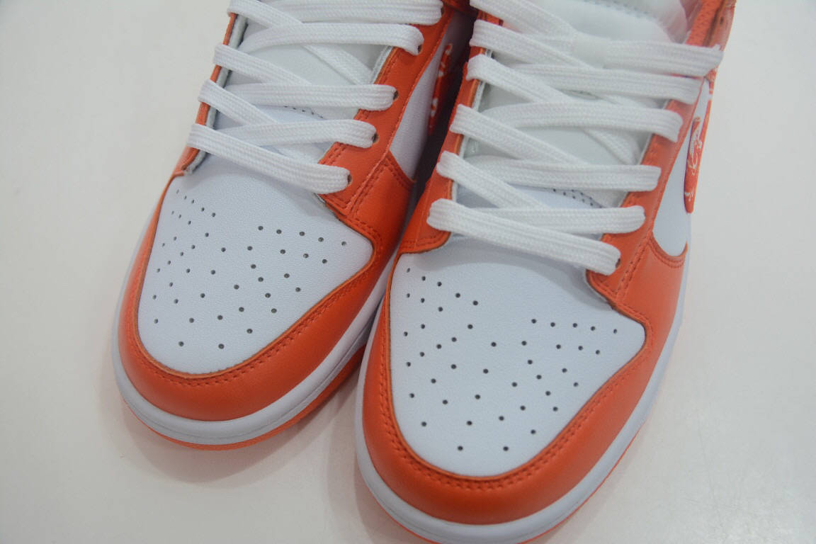 耐克nike dunk low orange paisley 白橘腰果花低帮板鞋_swoosh_白色