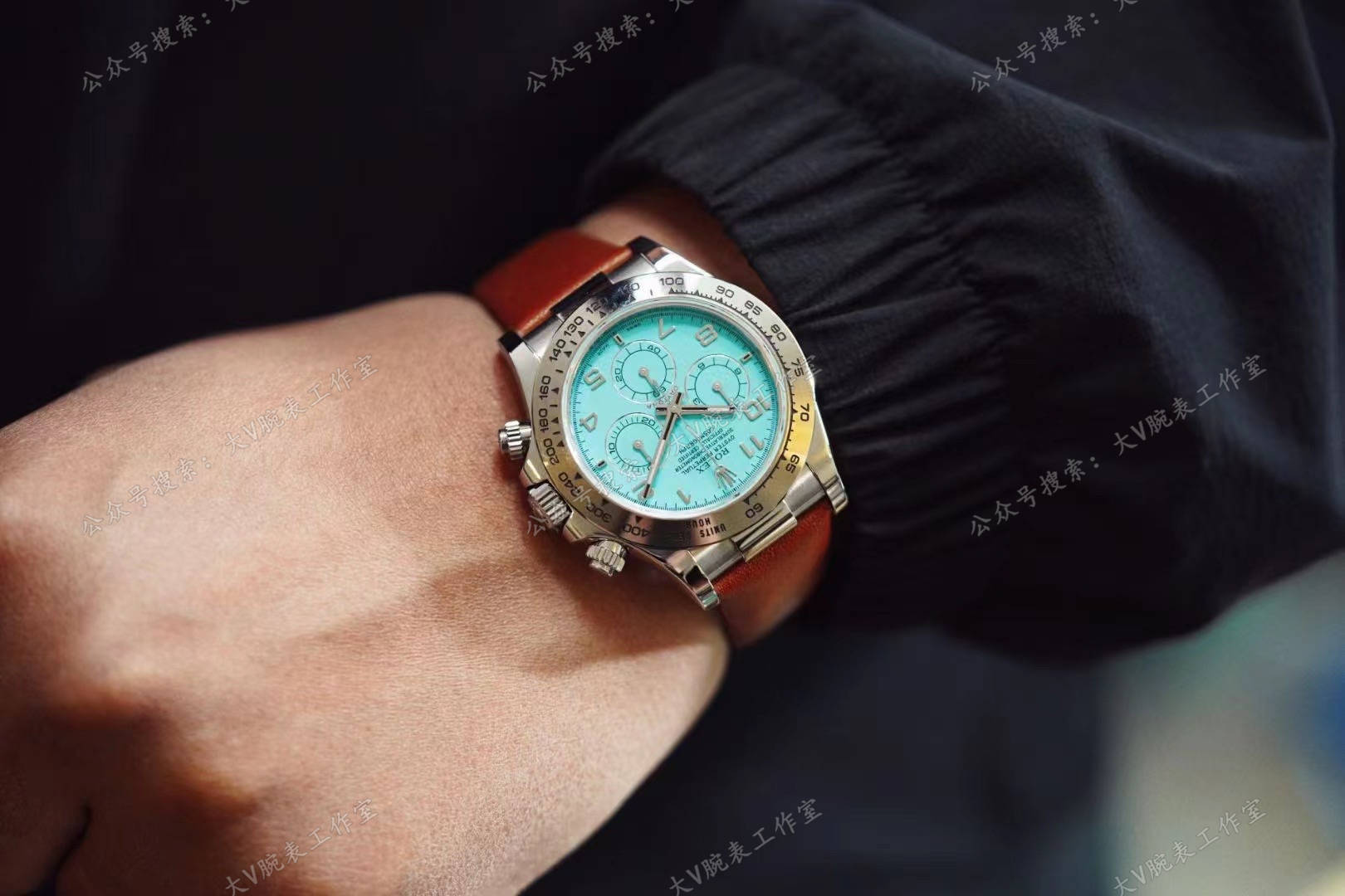 蒂芙尼蓝劳力士迪通拿腕表铂金迪通拿改装蒂芙尼蓝盘款腕表