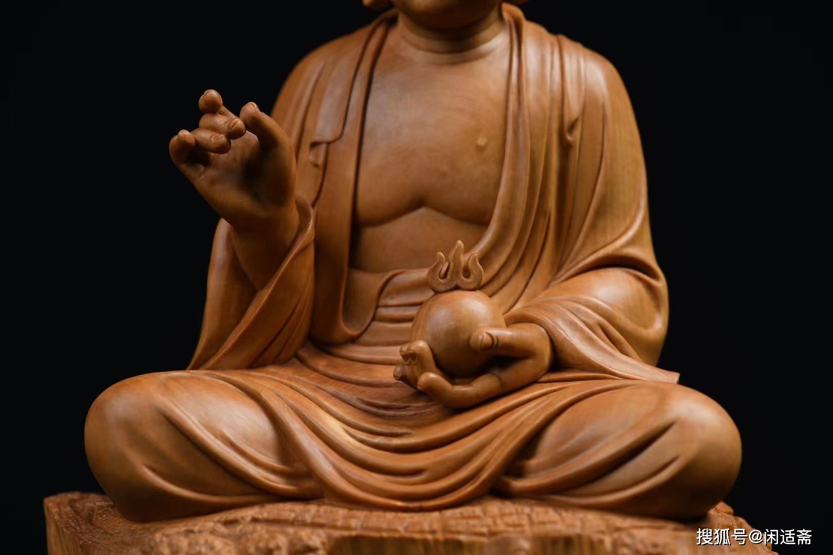 安忍不动黄杨木雕地藏王菩萨