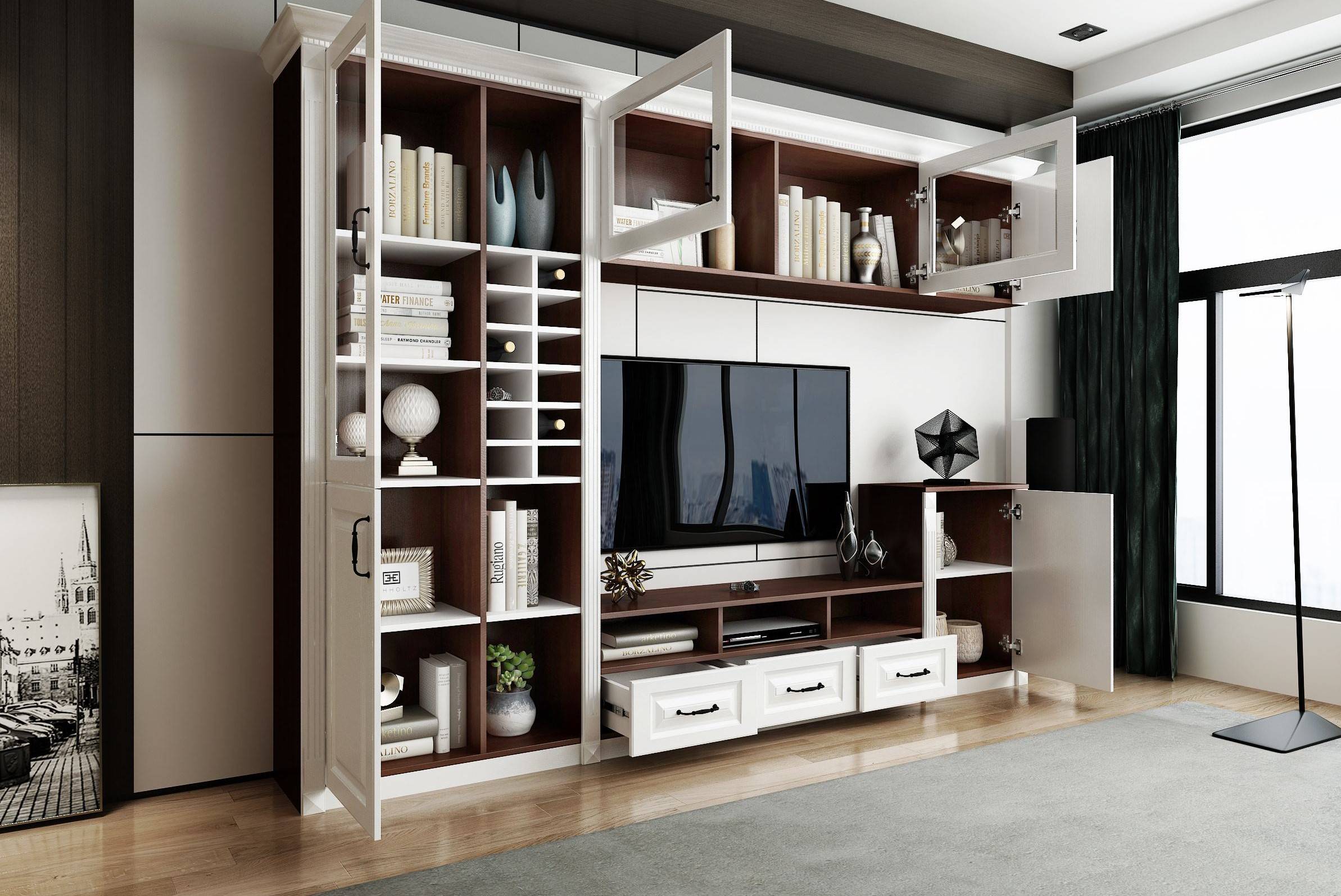 墙面电视柜怎么设计_空间_装饰_物品