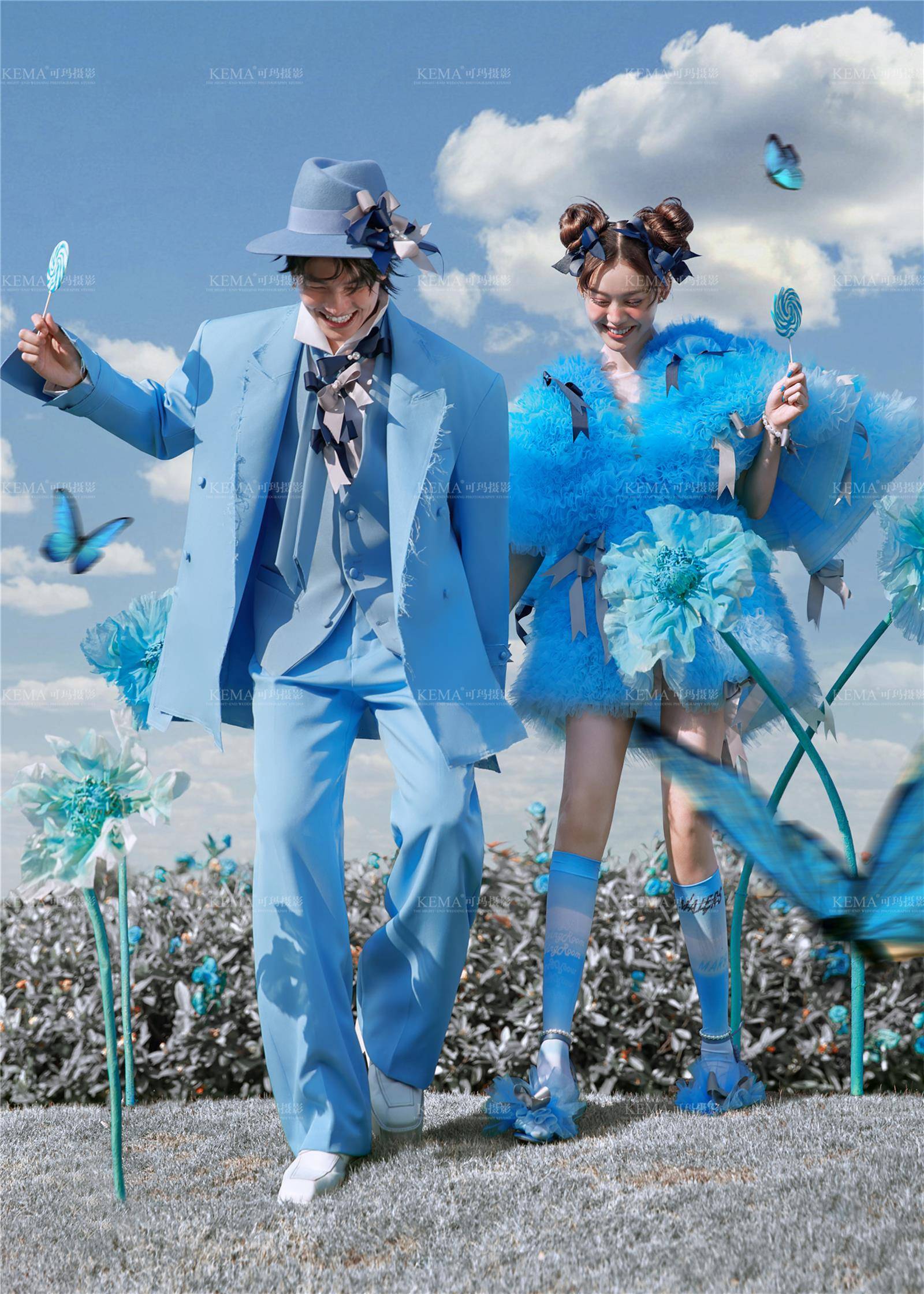 坠入蓝色梦境克莱因蓝ins风婚纱照