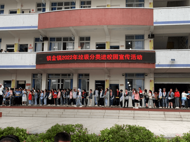 成都简阳市镇金镇开展垃圾分类进校园宣传活动