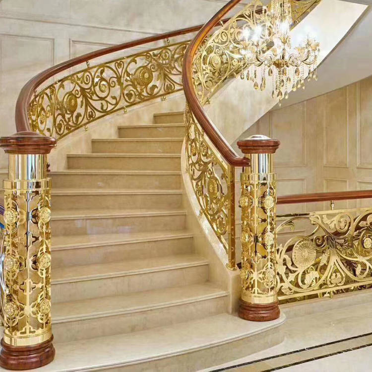 镀金铜楼梯扶手实例欣赏
