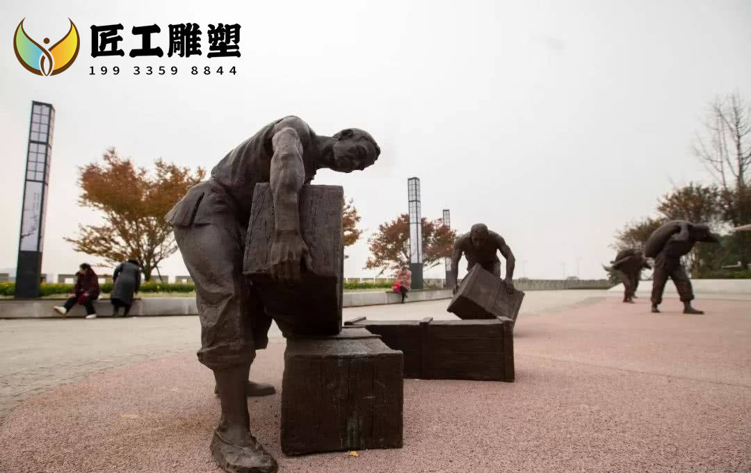 玻璃钢搬运工雕塑码头搬运工人雕塑