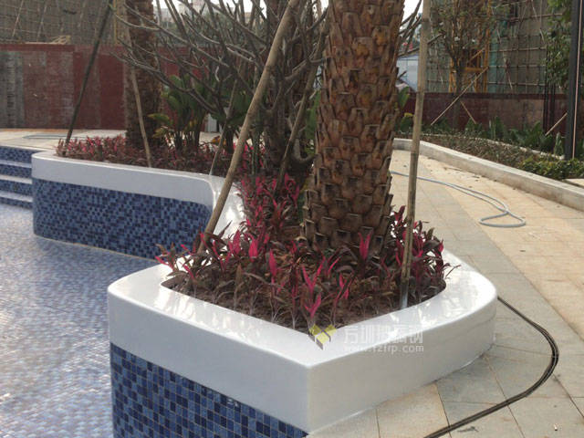 玻璃钢种植池广场公共空间多人位树池座椅组合