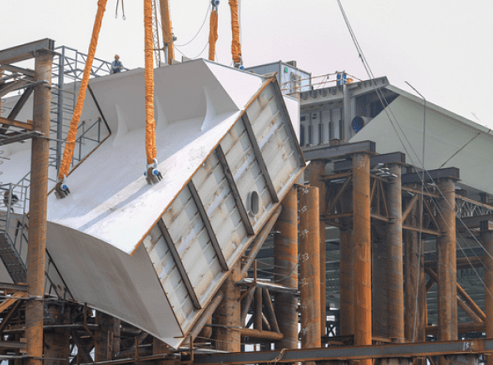 柔性吊装带助力永定河建设项目28节钢箱梁吊装