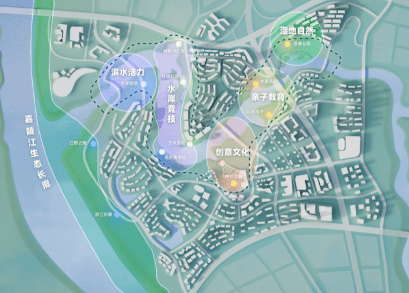 规划配套逐步兑现 逐渐丰盈的山水城市整体而言,麓悦江城是万华打造的