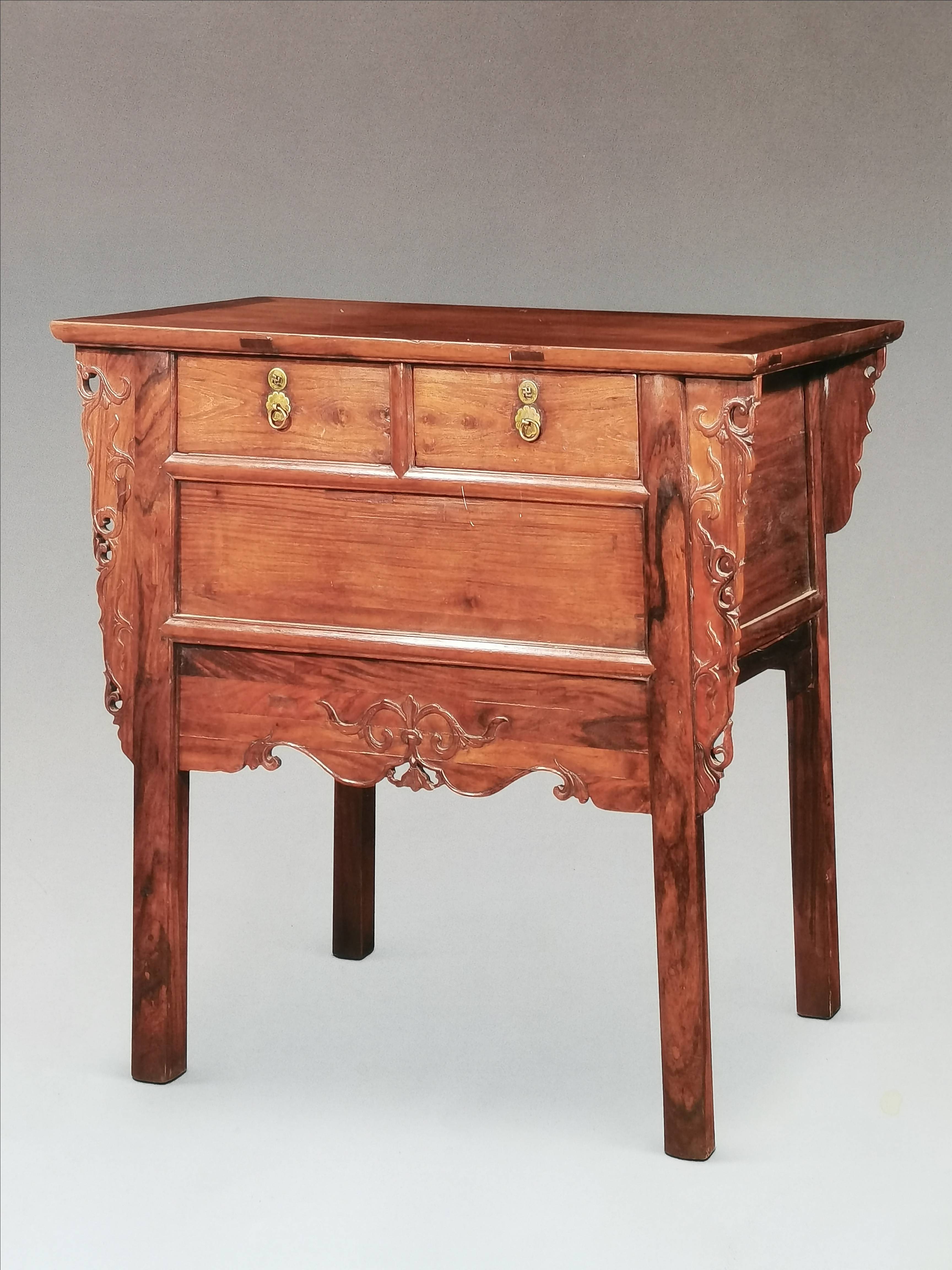 红桥红 | 艾克旧藏 恭王府二屉闷户橱_家具_做法_线条