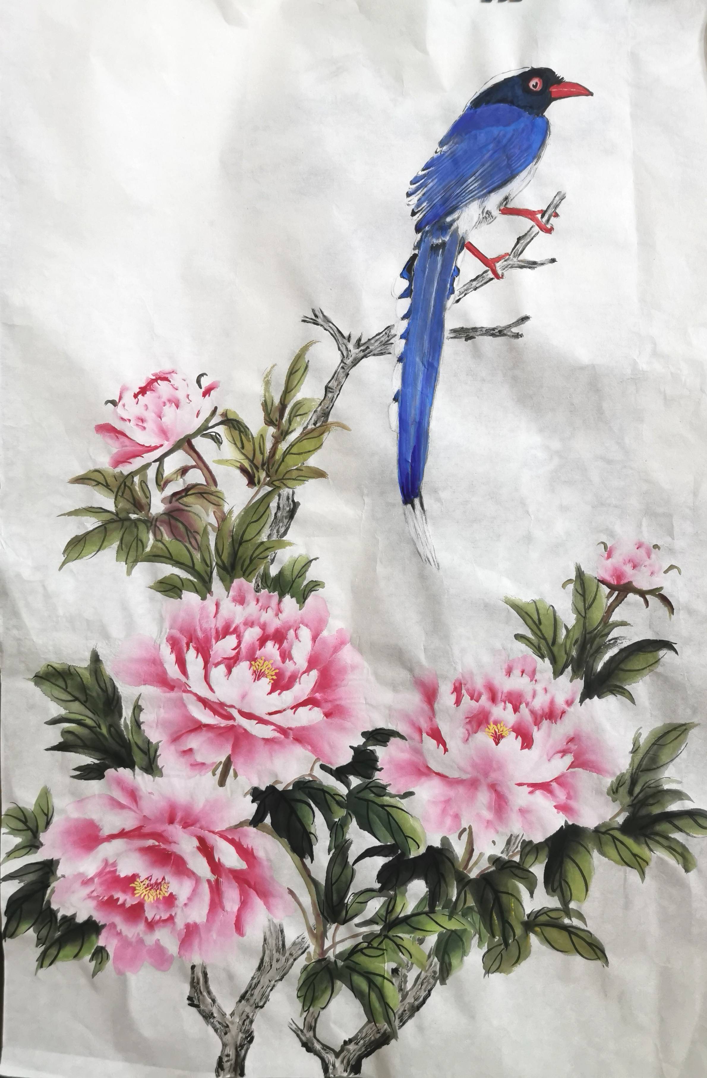 国画牡丹-小写意花鸟画-搜狐大视野-搜狐新闻