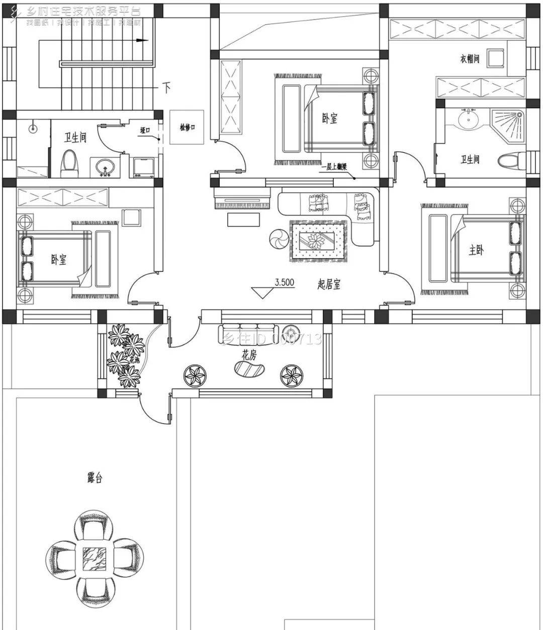乡村住宅精选8款带露台别墅自建房设计图纸,在露台品茶赏景别有一番