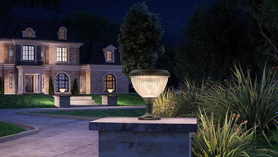 别墅园林亮化庭院灯,草坪灯,柱头灯高清图片