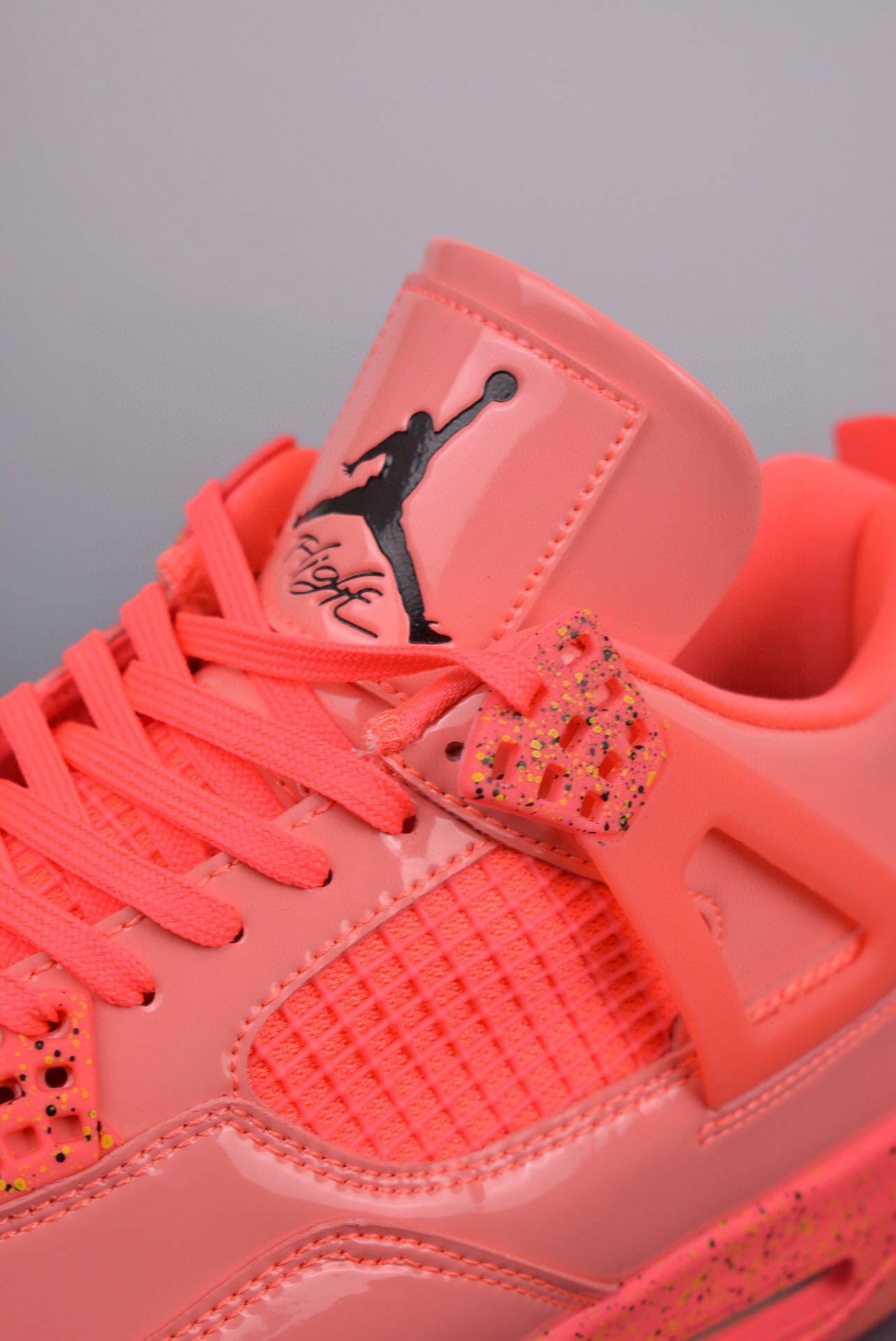 乔丹air jordan 4 retro hot punch 粉红糖果漆皮镜面篮球鞋_粉色