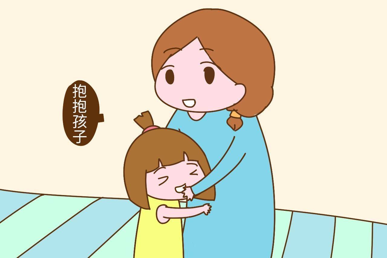妈妈抱孩子的漫画图图片